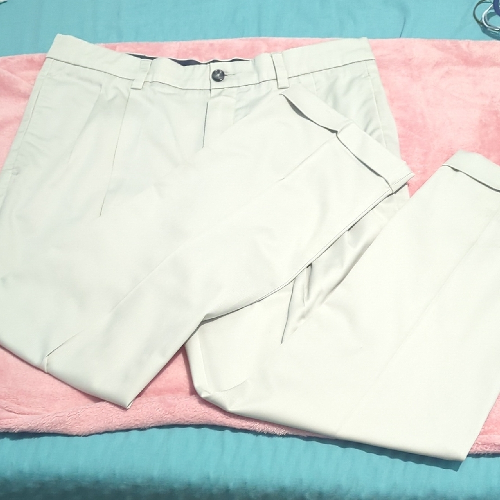 Roundtree & Yorke Men's Light Beige Dress Pants